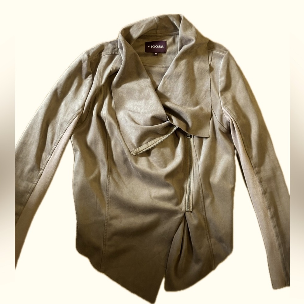 Women’s Vigoss faux suede asymmetrical jacket